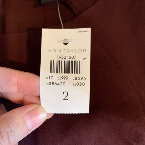 Ann Taylor Dress Womens 2 Deep Burgundy Faux Leather Side Braided Back Zip Shift - Picture 14 of 16
